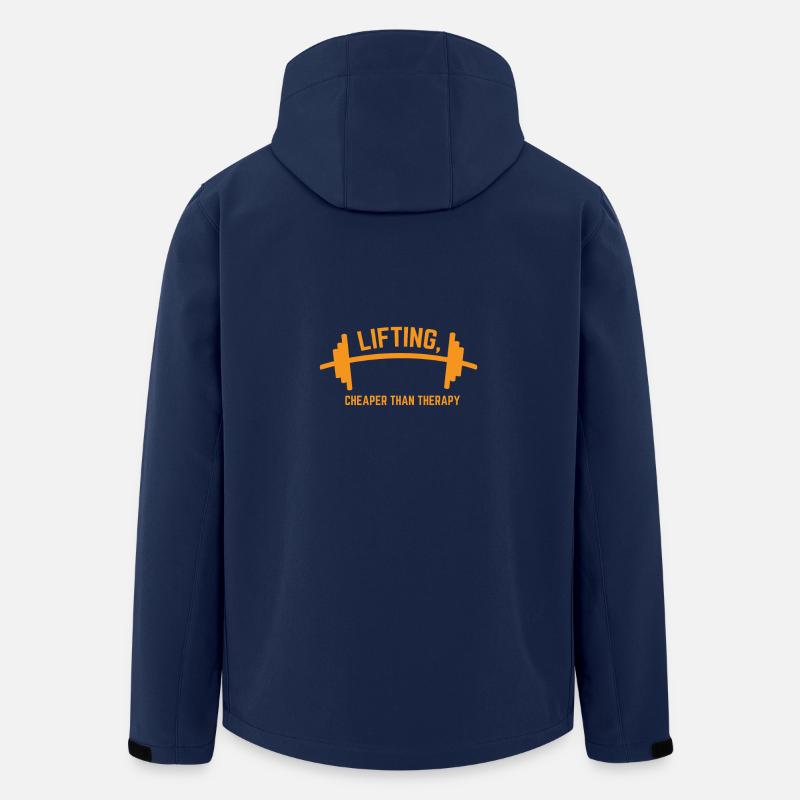 LIFTING CHEAPER THAN THERAPY GIFT - Men’s Recycled Softshell Jacket by Stanley/Stella - navy