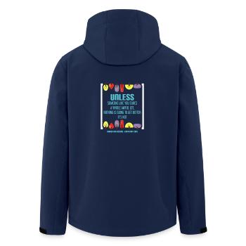 MARCH FOR SCIENCE - EARTH DAY - TAG FÜR DIE ERDE - Recycelte Männer Softshell-Jacke von Stanley/Stella - Navy - Hinten - AI Model Male 185 light (185cm)