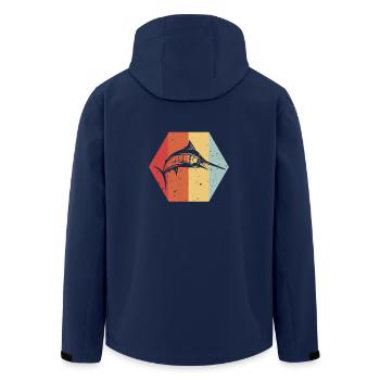 Schwertfisch - Angler - Vintage - Farbig - Recycelte Männer Softshell-Jacke von Stanley/Stella - Navy - Hinten - AI Model Male 185 light (185cm)