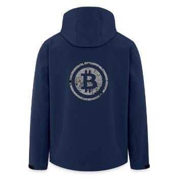 Bitcoin Symbol Vintage #5 - Recycelte Männer Softshell-Jacke von Stanley/Stella - Navy - Hinten - AI Model Male 185 light (185cm)