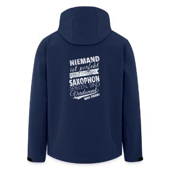 Gift saxophonist saxophone No one is perfect - Men’s Recycled Softshell Jacket by Stanley/Stella - navy - Back - AI Model Male 185 light (185cm)