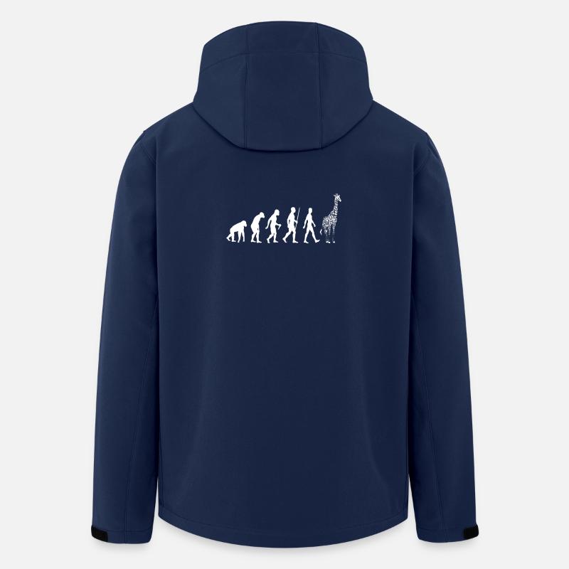 Giraffe Evolution Zoo Afrika Tierliebe Geschenk - Recycelte Männer Softshell-Jacke von Stanley/Stella - Navy