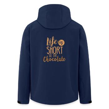 La vie est courte - alors, mangez du chocolat - Veste softshell homme en polyester recyclé Stanley/Stella - marine - Dos - AI Model Male 185 light (185cm)