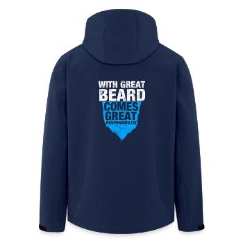 With big beard comes great responsibility - Men’s Recycled Softshell Jacket by Stanley/Stella - navy - Back - AI Model Male 185 light (185cm)