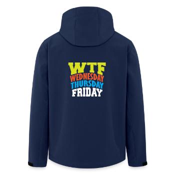WTF Mittwoch Donnerstag Freitag - Recycelte Männer Softshell-Jacke von Stanley/Stella - Navy - Hinten - AI Model Male 185 light (185cm)