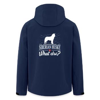 Husky sibérien quoi d'autre? - Veste softshell homme en polyester recyclé Stanley/Stella - marine - Dos - AI Model Male 185 light (185cm)