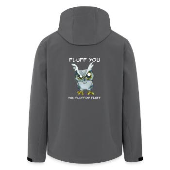 Fluff You You Fluffin Fluff Lustige Eule Unhöflich - Recycelte Männer Softshell-Jacke von Stanley/Stella - Anthrazit - Hinten - AI Model Male 185 light (185cm)