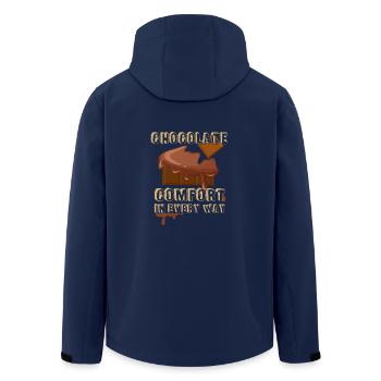 Chocolate - consolation - snacking - delicious - chocolate - Men’s Recycled Softshell Jacket by Stanley/Stella - navy - Back - AI Model Male 185 light (185cm)