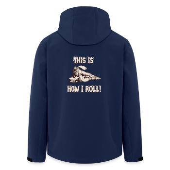 Eisenbahn Narr Verrückt Opa - Zug Liebhaber Shirt - Recycelte Männer Softshell-Jacke von Stanley/Stella - Navy - Hinten - AI Model Male 185 light (185cm)
