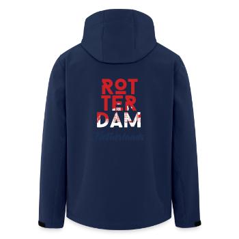 Rotterdam - Pays-Bas - Pays-Bas - Randstad - Veste softshell homme en polyester recyclé Stanley/Stella - marine - Dos - AI Model Male 185 light (185cm)