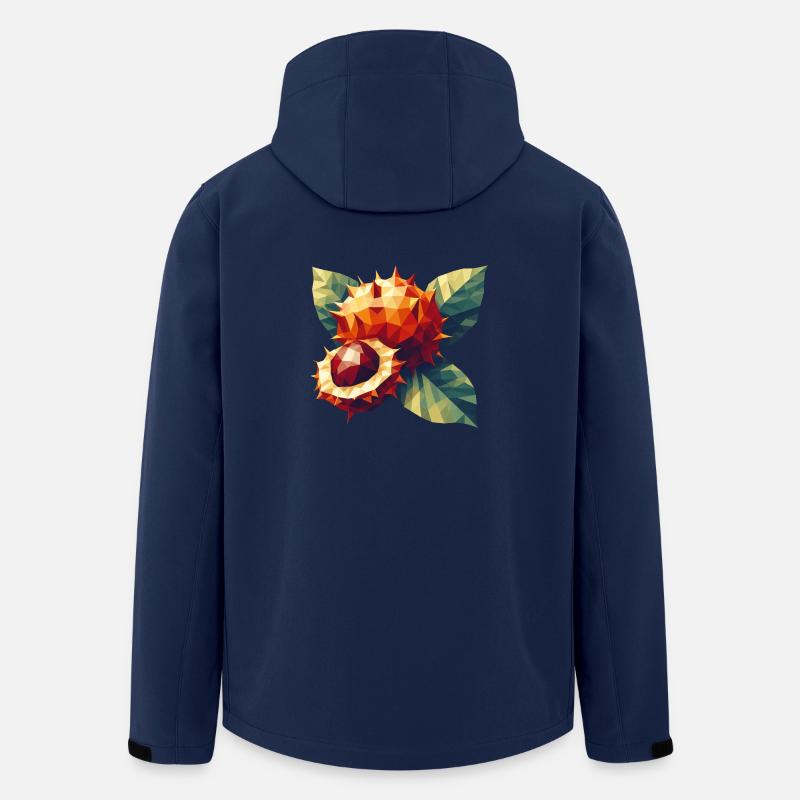 Herbstzauber: Polygon-Kastanie in voller Blüte - Recycelte Männer Softshell-Jacke von Stanley/Stella - Navy