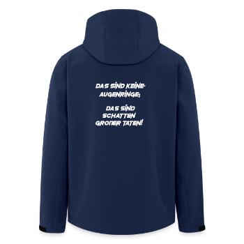Das sind keine Augenringe .. Schatten großer Taten - Recycelte Männer Softshell-Jacke von Stanley/Stella - Navy - Hinten - AI Model Male 185 light (185cm)
