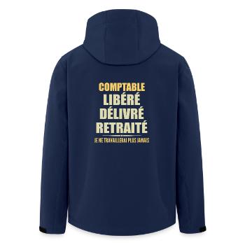 Comptable célèbre sa retraite avec humour cadeau - Veste softshell homme en polyester recyclé Stanley/Stella - marine - Dos - AI Model Male 185 light (185cm)