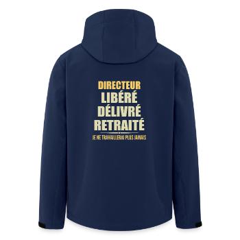 Regisseur feiert seinen Ruhestand mit Humor - Recycelte Männer Softshell-Jacke von Stanley/Stella - Navy - Hinten - AI Model Male 185 light (185cm)