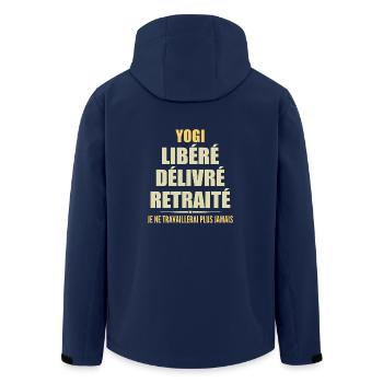 Yogi Celebrates His Retirement With Humor Gift - Men’s Recycled Softshell Jacket by Stanley/Stella - navy - Back - AI Model Male 185 light (185cm)