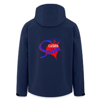 Salsa Casino Havana Cuba bleu rouge - Danse Shirts - Veste softshell homme en polyester recyclé Stanley/Stella - marine - Dos - AI Model Male 185 light (185cm)