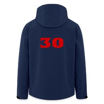 30. 30 YEARS. 30th ANNIVERSARY. 30TH ANNIVERSARY. - Men’s Recycled Softshell Jacket by Stanley/Stella - navy - Back - AI Model Male 185 light (185cm)