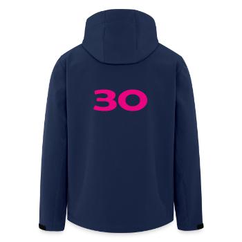 30. 30 YEARS. 30th ANNIVERSARY. 30TH ANNIVERSARY. - Men’s Recycled Softshell Jacket by Stanley/Stella - navy - Back - AI Model Male 185 light (185cm)