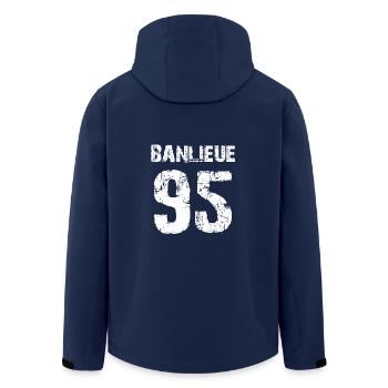 banlieue 95 - Men’s Recycled Softshell Jacket by Stanley/Stella - navy - Back - AI Model Male 185 light (185cm)