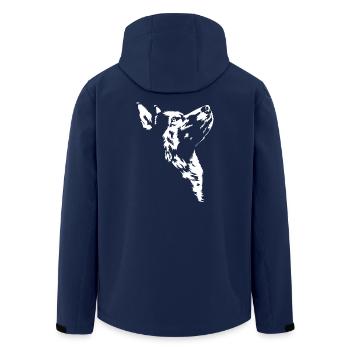 Alaskan Malamute Silhouette Dogs Dog Wilsigns - Men’s Recycled Softshell Jacket by Stanley/Stella - navy - Back - AI Model Male 185 light (185cm)