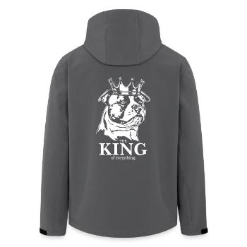 Bouledogue américain roi de tout chien Wilsigns - Veste softshell homme en polyester recyclé Stanley/Stella - charbon - Dos - AI Model Male 185 light (185cm)