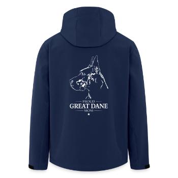 Great Dane Mom Dog Dog Great Dane Wilsigns - Men’s Recycled Softshell Jacket by Stanley/Stella - navy - Back - AI Model Male 185 light (185cm)