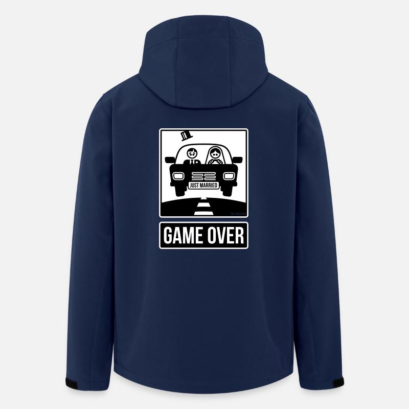Just Married – Game Over (2C) - Veste softshell homme en polyester recyclé Stanley/Stella - marine