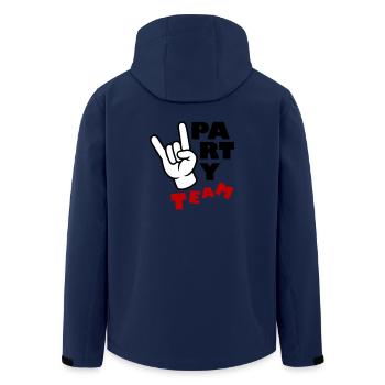 Party Team Funny - Men’s Recycled Softshell Jacket by Stanley/Stella - navy - Back - AI Model Male 185 light (185cm)