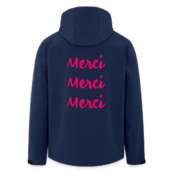 MERCI MAÎTRESSE. CADEAU MAÎTRESSE. VACANCES. ÉTÉ. - Veste softshell homme en polyester recyclé Stanley/Stella - marine - Dos - AI Model Male 185 light (185cm)