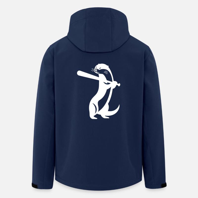 Otter Baseball Silhouette - Men’s Recycled Softshell Jacket by Stanley/Stella - navy