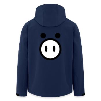 Schwein - Recycelte Männer Softshell-Jacke von Stanley/Stella - Navy - Hinten - AI Model Male 185 light (185cm)
