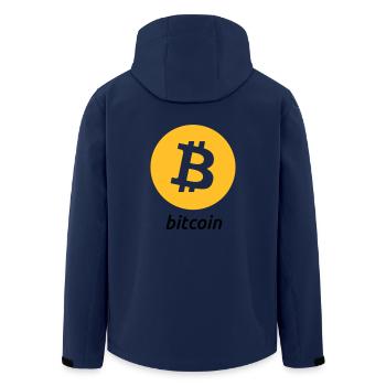 Bitcoin - Recycelte Männer Softshell-Jacke von Stanley/Stella - Navy - Hinten - AI Model Male 185 light (185cm)