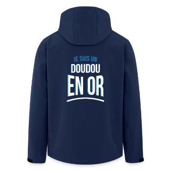 je suis un Doudou en or cadeau idée humour - Veste softshell homme en polyester recyclé Stanley/Stella - marine - Dos - AI Model Male 185 light (185cm)