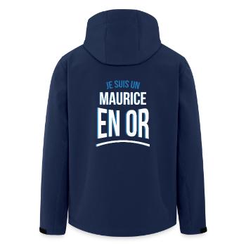 je suis un Maurice en or cadeau idée humour - Veste softshell homme en polyester recyclé Stanley/Stella - marine - Dos - AI Model Male 185 light (185cm)
