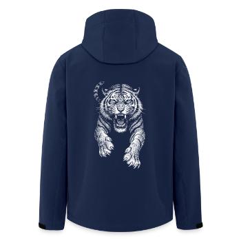 Tiger wild cat Raubtier cool Skizze Zeichnung - Recycelte Männer Softshell-Jacke von Stanley/Stella - Navy - Hinten - AI Model Male 185 light (185cm)