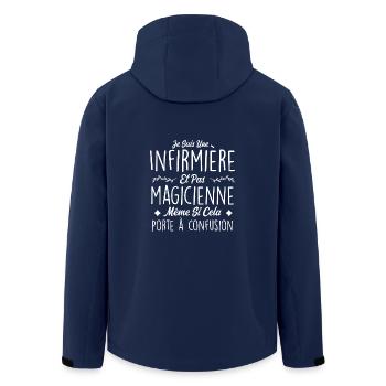 Humour Infirmière - Fête des mères - Veste softshell homme en polyester recyclé Stanley/Stella - marine - Dos - AI Model Male 185 light (185cm)