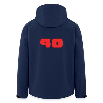 40. 40 JAHRE. 40-JÄHRIGES JUBILÄUM. GEBURTSTAG 40 JAHRE. - Recycelte Männer Softshell-Jacke von Stanley/Stella - Navy - Hinten - AI Model Male 185 light (185cm)