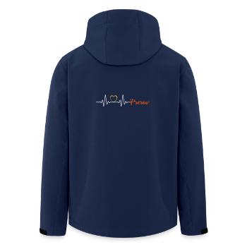 Mein Herz schlägt für Prerow - Darss Ostsee - Recycelte Männer Softshell-Jacke von Stanley/Stella - Navy - Hinten - AI Model Male 185 light (185cm)