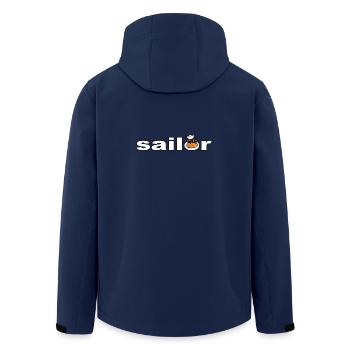 Sailor - Men’s Recycled Softshell Jacket by Stanley/Stella - navy - Back - AI Model Male 185 light (185cm)