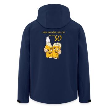 Mein Nachbar und ich, Bier Gartenparty Grillen - Recycelte Männer Softshell-Jacke von Stanley/Stella - Navy - Hinten - AI Model Male 185 light (185cm)