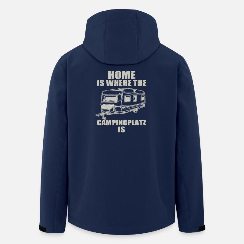 Zuhause am Campingplatz - Recycelte Männer Softshell-Jacke von Stanley/Stella - Navy