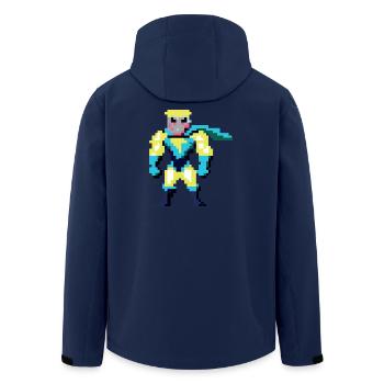 Pixel Art Superhero - Male Hero In Yellow Armor - Men’s Recycled Softshell Jacket by Stanley/Stella - navy - Back - AI Model Male 185 light (185cm)