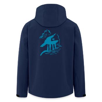 Abstrakt - Recycelte Männer Softshell-Jacke von Stanley/Stella - Navy - Hinten - AI Model Male 185 light (185cm)