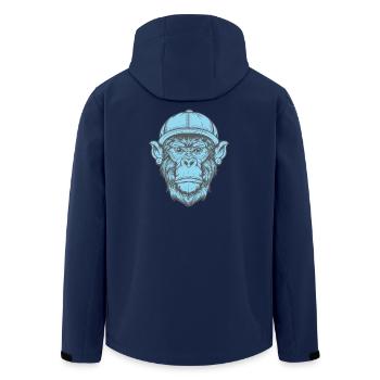 Funky Affe - Recycelte Männer Softshell-Jacke von Stanley/Stella - Navy - Hinten - AI Model Male 185 light (185cm)