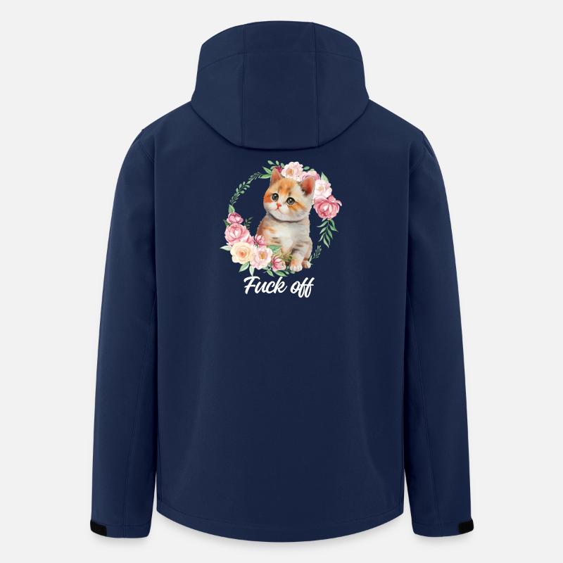 Cute annoyed kitten - Men’s Recycled Softshell Jacket by Stanley/Stella - navy