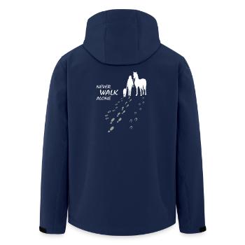 Never walk alone - Hund Pferd Reiterin, Backprint - Recycelte Männer Softshell-Jacke von Stanley/Stella - Navy - Hinten - AI Model Male 185 light (185cm)