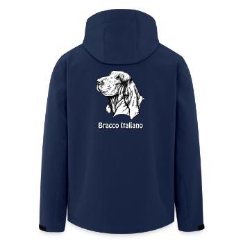 Bracco Italiano Portrait mit Text - Recycelte Männer Softshell-Jacke von Stanley/Stella - Navy - Hinten - AI Model Male 185 light (185cm)