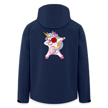 Einhorn Unicorn mit Tischtennisschläger für - Recycelte Männer Softshell-Jacke von Stanley/Stella - Navy - Hinten - AI Model Male 185 light (185cm)