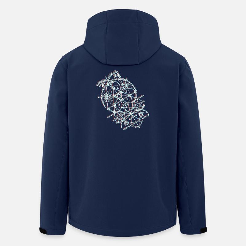 Orbite géométrique anaglyphe - Veste softshell homme en polyester recyclé Stanley/Stella - marine
