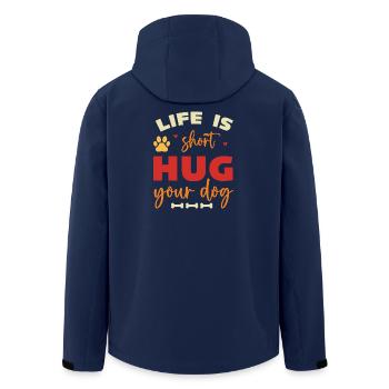 Das Leben ist kurz, umarme deinen Hund - Recycelte Männer Softshell-Jacke von Stanley/Stella - Navy - Hinten - AI Model Male 185 light (185cm)